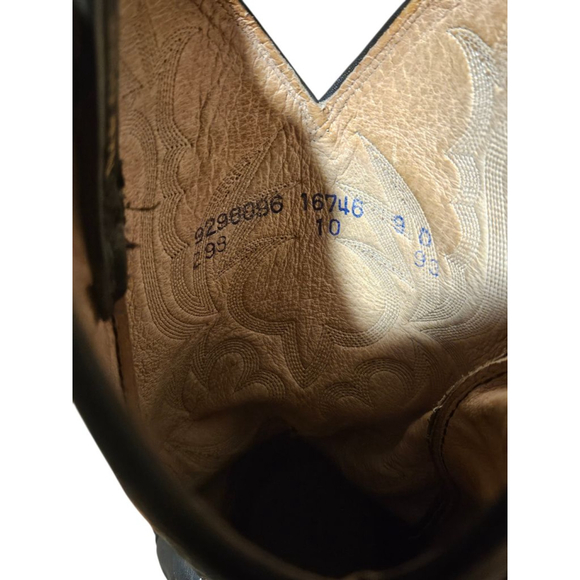 Dan Post Black & White Cowboy Boots Size 9D - Picture 9 of 10